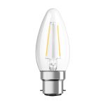 Ledvance Classic Performance LED Glühbirne B22d Kerze Fadenlampe Klar 2.5W 250lm - 827 Extra Warmweiß | Ersatz für 25W