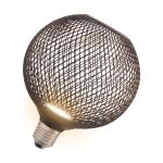 Osram Decor Plat Lamp In Métal Logement LED E27 Globe Dépolie Noir 3.5W 300lm - 827  | Remplacement 25W