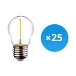 Lot 25x LED E27 Boule Filament Claire 1.4W 136LM - 827  | Remplacement 15W